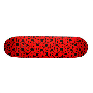 Bunch of Sad Faces (red) (black bg) - Skateboard