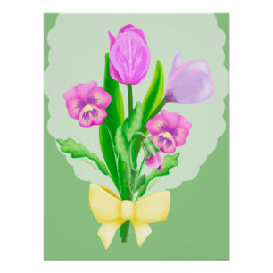 Bunch of Spring Flowers 2 Poster