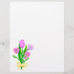 Bunch of Spring Flowers  Custom Letterhead