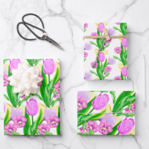 Bunch of Spring Flowers   Wrapping Paper Sheet
