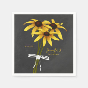 bunch of wildflowers Black Eyed Susan baby shower Napkin
