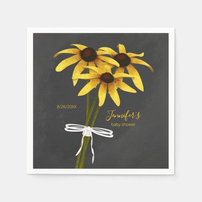 bunch of wildflowers Black Eyed Susan baby shower Napkin (Front)