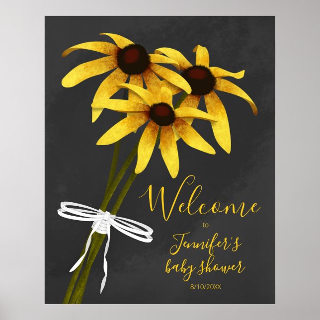 bunch of wildflowers Black Eyed Susan baby shower Poster (Front)