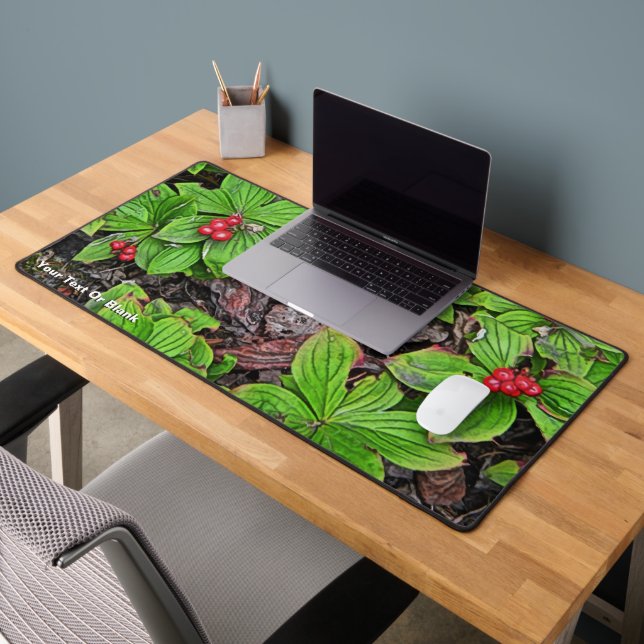 Bunchberry With Berries Desk Mat (Office 2)
