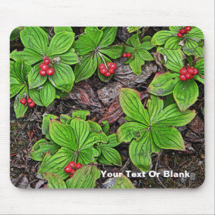 Bunchberry With Berries Mouse Mat