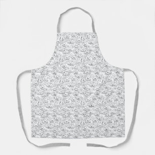 Bunches of Bunnies on white - seamless pattern. Apron