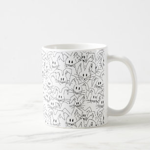Bunches of Bunnies on white - seamless pattern. Coffee Mug
