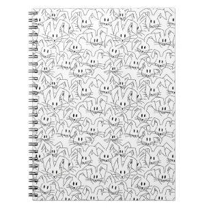Bunches of Bunnies on white - seamless pattern. Notebook