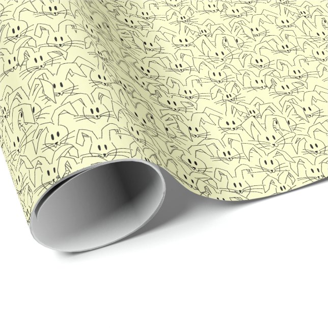 Bunches of Bunnies on yellow - seamless pattern.  Wrapping Paper (Roll Corner)