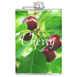 Bunches of cherries hip flask