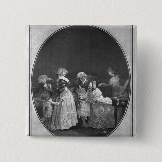 Bunches of flowers or celebrating grandmother 15 cm square badge (Front)