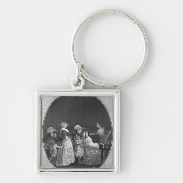 Bunches of flowers or celebrating grandmother key ring (Front)