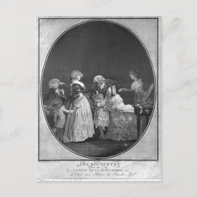 Bunches of flowers or celebrating grandmother postcard (Front)