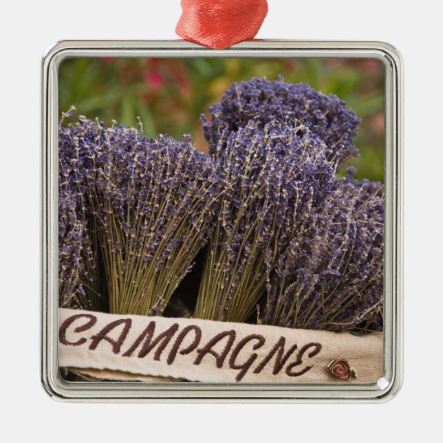 Bunches of lavender for sale, Vence, Provence, Metal Tree Decoration (Front)