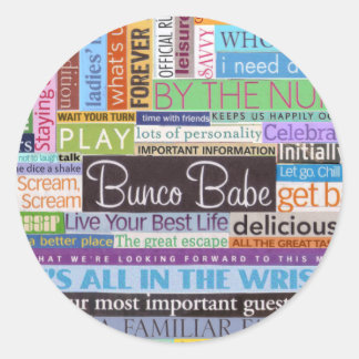 Bunco Babe Classic Round Sticker