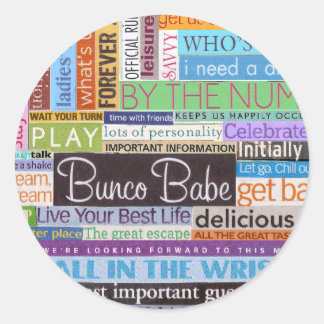 Bunco Babe Classic Round Sticker