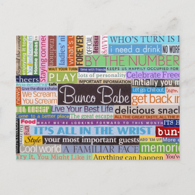 Bunco Babe Invitation Postcard (Front)