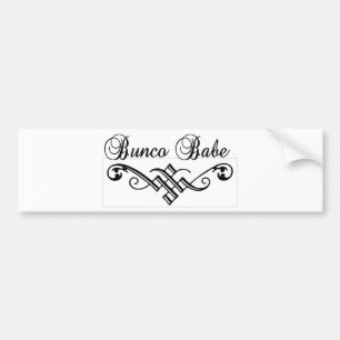 bunco babe with black lettering bumper sticker