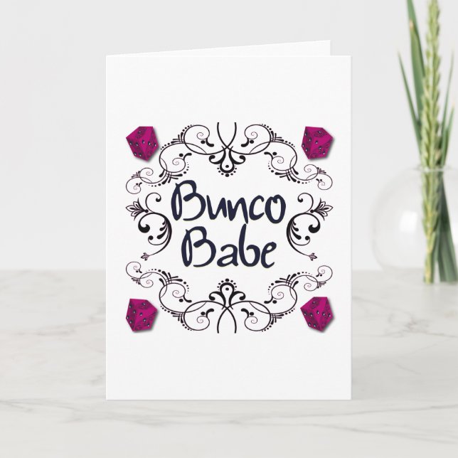 Bunco Babe with Swirls Button Card (Front)