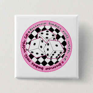 Bunco Babes Roll With It - Pink 15 Cm Square Badge