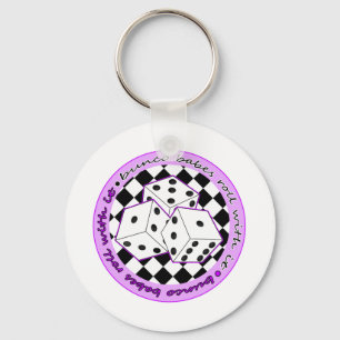 Bunco Babes Roll With It - Purple Key Ring