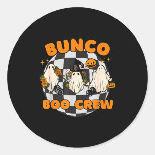 Bunco Boo Crew Bunco Halloween Dice  Classic Round Sticker