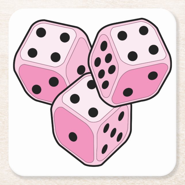 Bunco Breast Cancer Square Paper Coaster (Front)