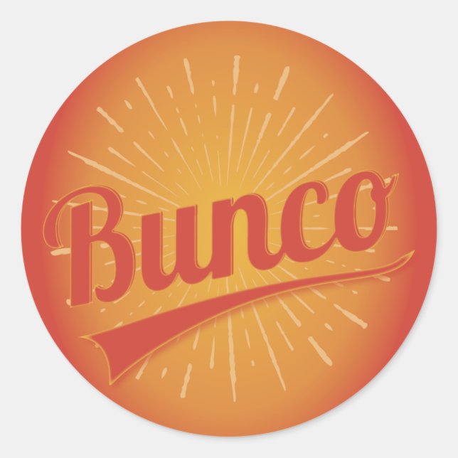 Bunco Burst Classic Round Sticker (Front)