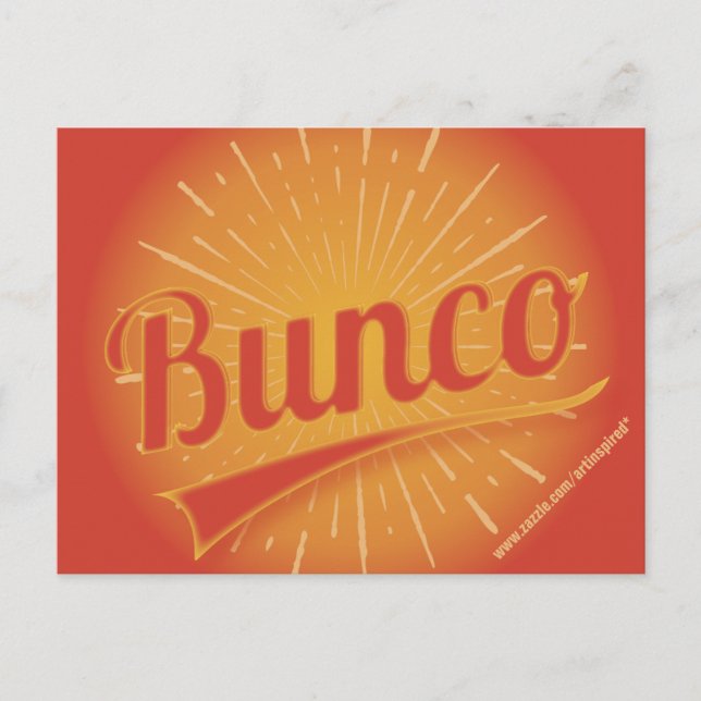Bunco Burst Invitation Postcard (Front)