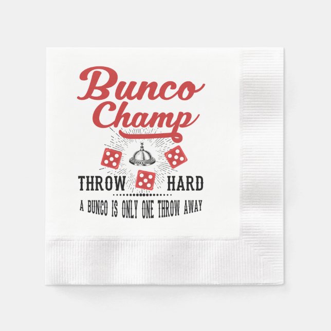 Bunco Champ Party Napkins (Front)