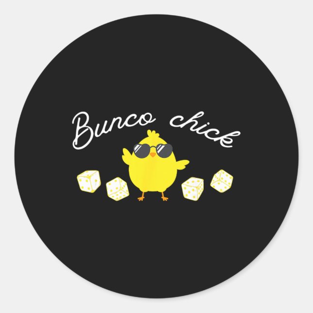 Bunco Chick Easter Spring Bunco Dice  Classic Round Sticker (Front)