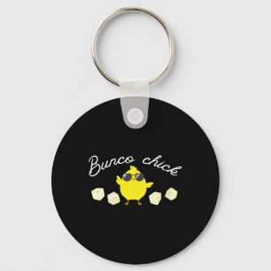 Bunco Chick Easter Spring Bunco Dice  Key Ring