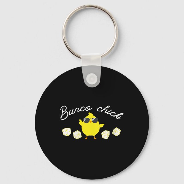Bunco Chick Easter Spring Bunco Dice  Key Ring (Front)