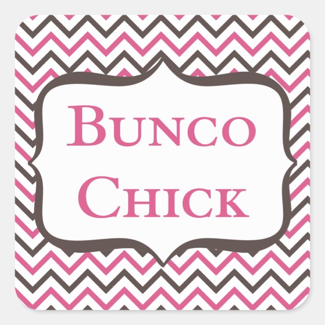 Bunco Chick With Chevron Design Square Sticker (Front)