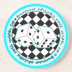 Bunco Chicks Roll With It - Blue Coaster