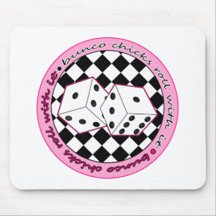 Bunco Chicks Roll With It - Pink Mouse Mat