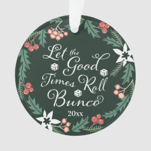 Bunco Christmas Holiday Floral Ornament
