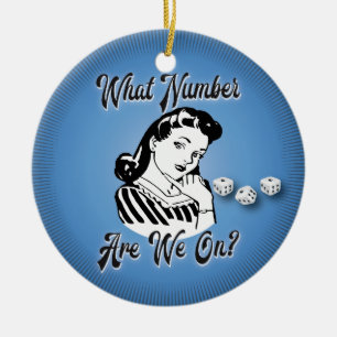 Bunco Christmas Ornament - Retro What Number