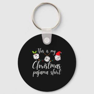 Bunco Christmas Pajama Dice Game Night Key Ring