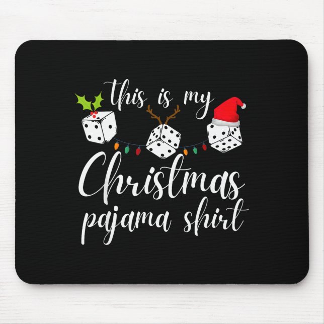Bunco Christmas Pajama Dice Game Night  Mouse Mat (Front)