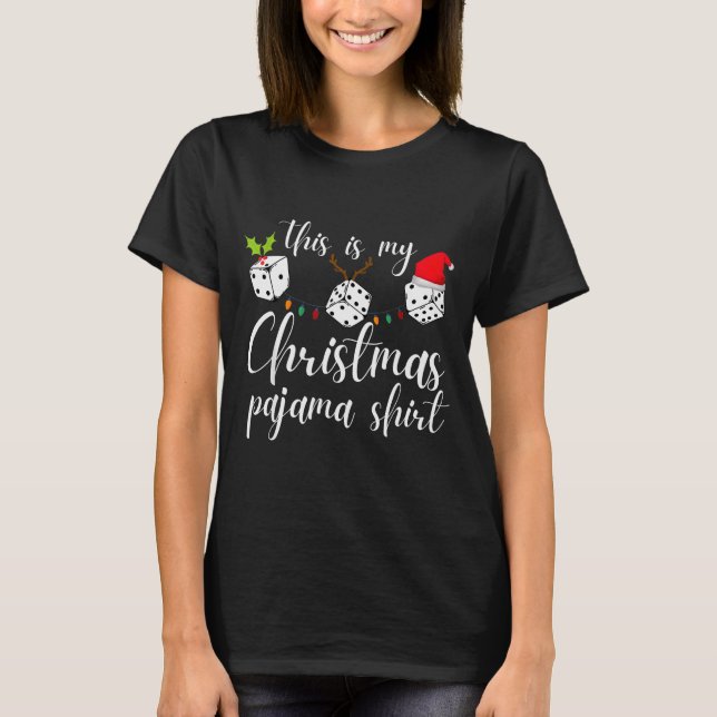 Bunco Christmas Pajama Dice Game Night  T-Shirt (Front)