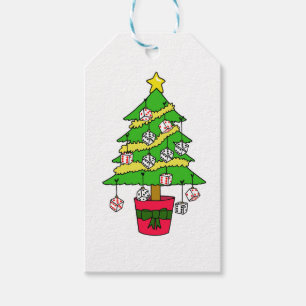 Bunco Dice Christmas Tree Gift Tags