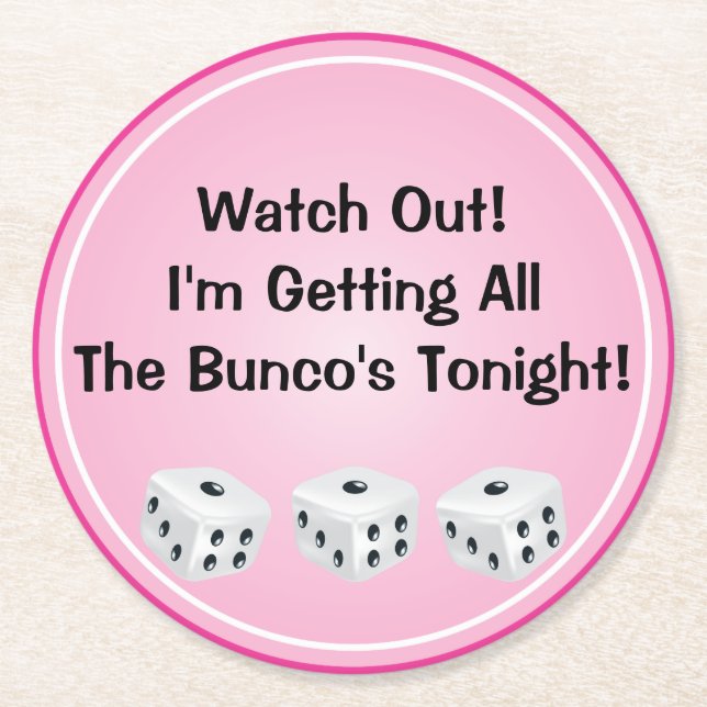 Bunco Dice Coasters (Front)