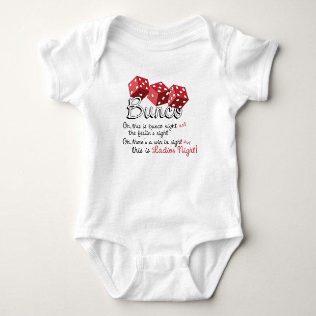 Bunco Dice Game Baby Bodysuit (Front)