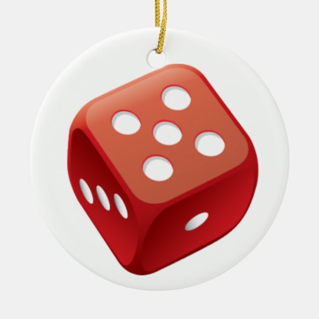 Bunco Dice Game  Ceramic Tree Decoration (Front)
