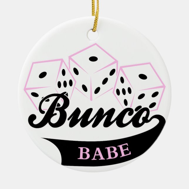 Bunco Dice Game Ceramic Tree Decoration (Front)