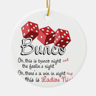 Bunco Dice Game Ceramic Tree Decoration