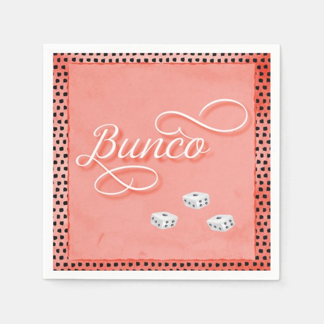 Bunco Dice Game Night Napkin (Front)