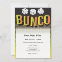 Bunco Dice Game Party Invitation