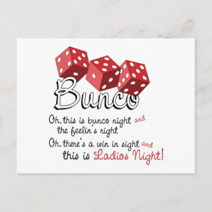 Bunco Dice Game Postcard